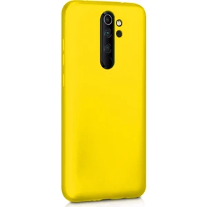 Xiaomi Redmi Note 8 Pro Kılıf Liquid Velvet Içi Kadife Lansman Silikon Sarı