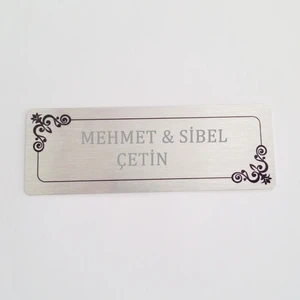 İsme Kişiye Özel Gümüş Renk Kapı Arkası İsimlik