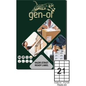GK-2124 Laser Etiket 70 x 42.43 100 SAYFA 2100 Etiket