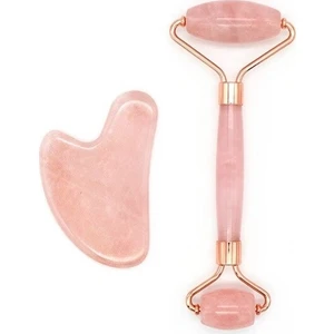 Sertifikalı Kuvars Roller + Kalp Gua Sha Taşı