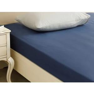 English Home Düz Pamuklu Tek Kişilik Lastikli Çarşaf 100x200 cm Gece Mavisi