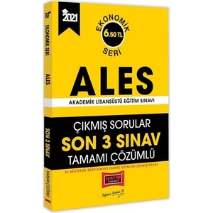Yargı Yayınevi 2021 ALES Son 3 Sınav Tamamı Çözümlü Çıkmış Sorular Ekonomik Seri