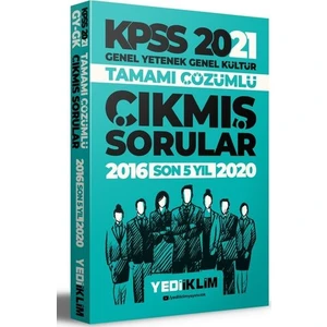 Yediiklim Yayınları 2021 KPSS Genel Yetenek Genel Kültür Tamamı Çözümlü Son 5 Yıl Çıkmış Sorular