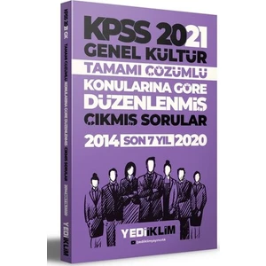Yediiklim Yayınları 2021 KPSS Genel Kültür Konularına Göre Tamamı Çözümlü Çıkmış Sorular