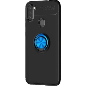 Hesaplı Dünya Samsung Galaxy M11 Kılıf M115 Selfie Yüzüklü Esnek Silikon Rvl