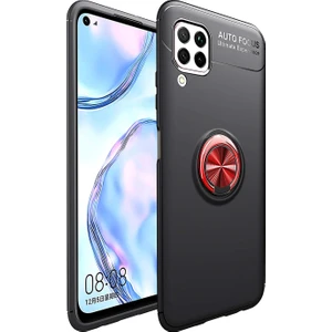 Hesaplı Dünya Huawei P40 Lite Kılıf Selfie Yüzüklü Tutuculu Esnek Silikon Rvl