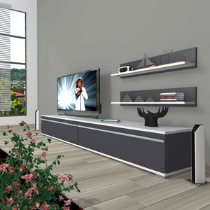 Eko 4 Mdf Std Tv Ünitesi Tv Sehpası Beyaz Antrasit