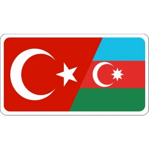 Sticker Atölyesi Azerbaycan Türkiye Bayrak Sticker
