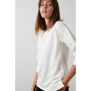 Pamuklu Bisiklet Yaka Basic Örme Sweat Kadın SWEAT 5863569