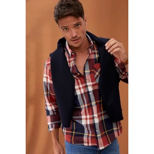 Slim Fit Ekose Desenli Uzun Kollu Oduncu Gömlek S1281AZ20AU
