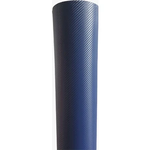 152 cm x 20 cm Mavi Karbon Folyo 3D Hava Kanallı Araç Kaplama Folyosu