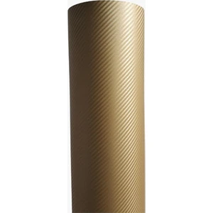 Altın Karbon Folyo 3D Hava Kanallı Araç Kaplama Folyosu 152 x 40 cm