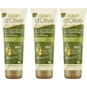 Dalan D'Olive El Ve Vücut Kremi Tüp 250Ml 3'Lü Set