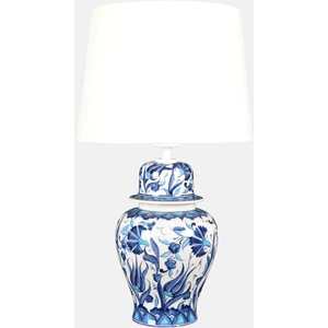 Qdec Bleu Blanc Şah Vazo Abajur Turkuaz Lale Karanfil Beyaz