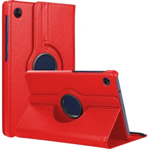 Huawei Matepad T8 8'' Kılıf 360 Rotating Stand Deri Kırmızı