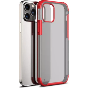 Apple iPhone 12 Pro Max Kılıf Frosted Frame Kırmızı