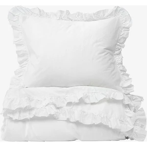 Helen George Vintage Fırfırlı Tek Kişilik Nevresim Takımı - Beyaz