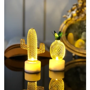 Mini Kaktüs ve Ananas Gece Lambası