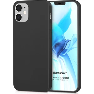 Matte Silikon Apple iPhone 12 Kılıf Siyah