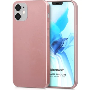 Matte Silikon Apple iPhone 12 Mini Kılıf Rose Gold