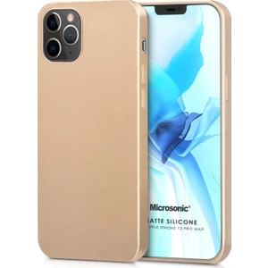 Matte Silikon Apple iPhone 12 Pro Max Kılıf Gold
