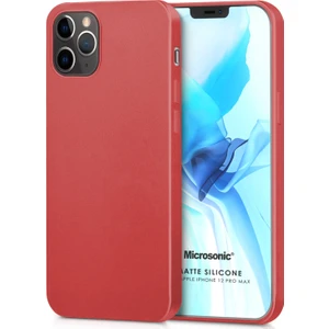 Matte Silikon Apple iPhone 12 Pro Max Kılıf Kırmızı