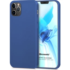 Matte Silikon Apple iPhone 12 Pro Max Kılıf Lacivert