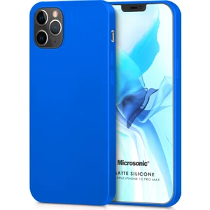 Matte Silikon Apple iPhone 12 Pro Max Kılıf Mavi