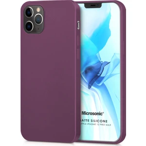 Matte Silikon Apple iPhone 12 Pro Max Kılıf Mor