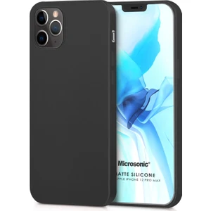 Matte Silikon Apple iPhone 12 Pro Max Kılıf Siyah