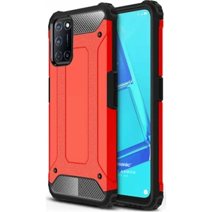 Oppo A52 Kılıf Rugged Armor Kırmızı