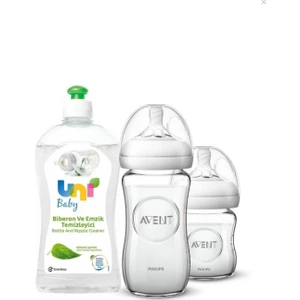 Philips Avent İkili Cam Biberon Seti 500 ml + Temizleyici