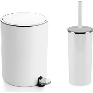 Lenox Pedallı Çöp Kovası + Lenox Tuvalet Fırçası Seti Beyaz