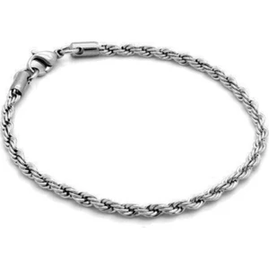 X-lady Accessories Ince Burgulu Erkek Alaşım Bileklik  Gümüş Renk