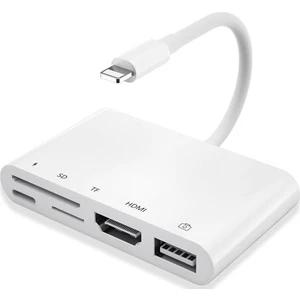 5in1 Lightning HDMI Dijital Av Adaptör + OTG USB Hub Kamera TF SD Okuyucu AL-32844
