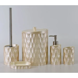 By Selim Home Prizma Inci Polyester 5 Parça Banyo Seti