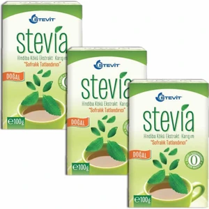 Stevit Stevia Tatlandırıcı Toz 100G x 3 Kutu