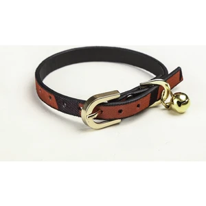 Kırmızı Siyah Derili 1 cm Zilli Tasma