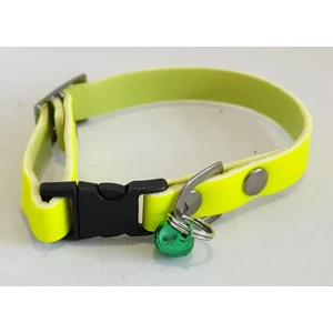 Sarı Neon Renkli Rugan Derili 1 cm Metal Kilit Tokalı Kedi Tasması