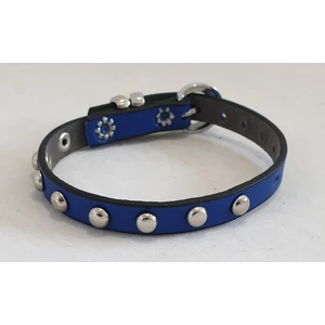 Mavi Tamamen Top Rivetli Soft 1 cm Metal Tokalı Kedi Tasması