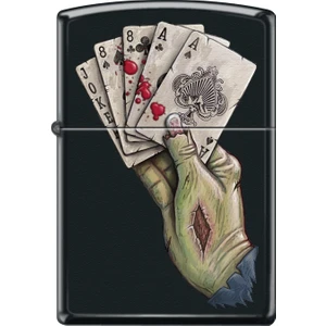 Dead Mans Hand Tasarımlı Çakmak Rüzgar Geçirmez Black Matte Premium Kalite