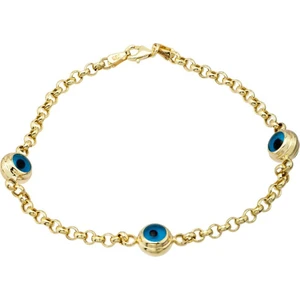 Sembol Gold Nazar Boncuklu Altın Bileklik