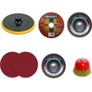 7'li 115 Lik Kaucuk Cırt Taban Kesici Disk Seti Metal Inox Çelik Kesme Seti