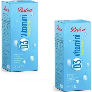 D3 Vitamini Takviye Edici Gıda 15 ml x 2