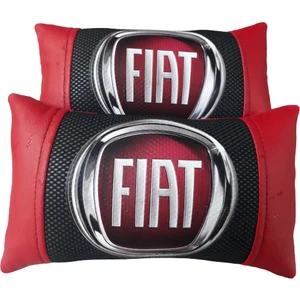 Fiat Kırmızı Deri Boyun Yastığı