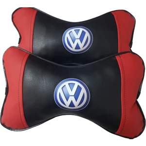 Volkswagen Kırmızı Papyon Deri Boyun Yastığı