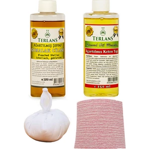 Terlans Doğal Ahşap Cila Seti Ağartılmış ŞEFFAF GOMALAK & KETEN YAĞI 250 ml