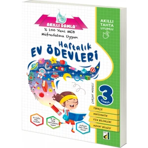 Damla Yayınevi Akıllı  Haftalık Ev Ödevleri - 3. Sınıf