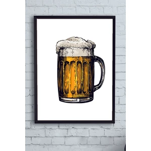 Bira Bardağı Mutfak Çerçeveli Tablo  21 x 30 cm