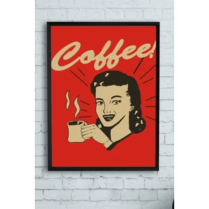 Coffe Girl Mutfak Çerçeveli Tablo  21 x 30 cm